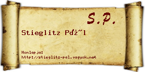 Stieglitz Pál névjegykártya